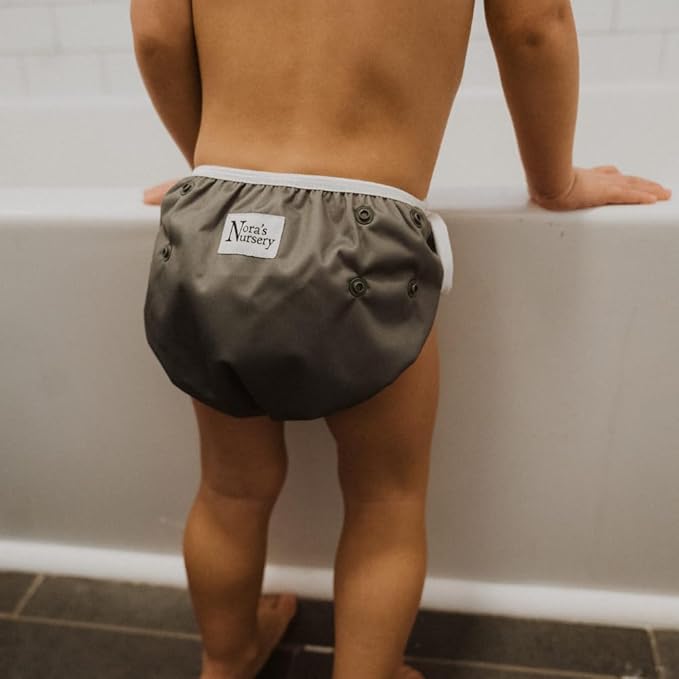Nora's Nursery Reusable Swim Diapers and Wet Bag - One Size Fully Adjustable - Hamptons Unisex 3 Pack with Wet Bag