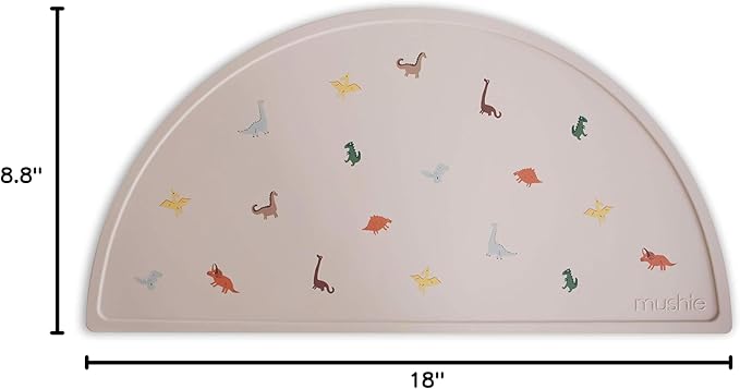 mushie Silicone Placemat for Kids | BPA-Free Non-Slip Design (Dinosaurs)