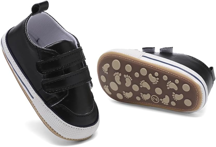 Clowora Baby Boys Girls Shoes Non-Slip Rubber Sole Sneakers Infant First Walking Toddler Crib Shoes Newborn Loafers Flats.