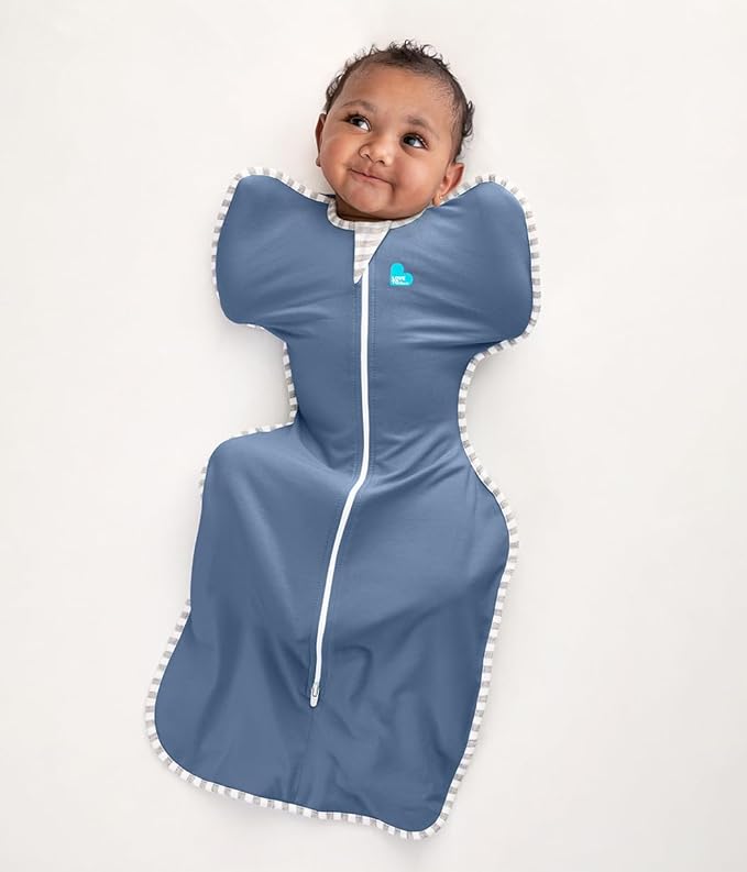 Love to Dream Swaddle UP, Baby Sleep Sack, Self-Soothing Swaddles for Newborns, Improves Sleep, Snug Fit Helps Calm Startle Reflex, New Born Essentials for Baby, 5-8.5 lbs, Denim