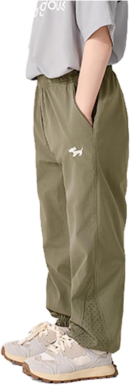 Boys Joggers Pants Youth Quick-Dry Lightweight Athletic Hiking Gym School Pants with Pockets Sweatpants Clothes 3-12Y