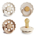 FRIGG Natural Rubber Baby Pacifier 4-Pack Snowflake Dream | Made in Denmark | BPA-Free (6-18 Months)