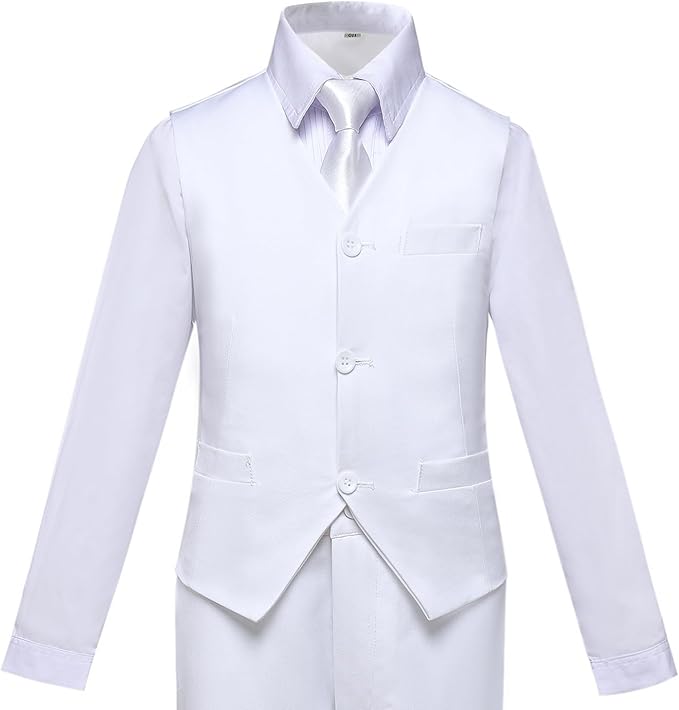 Boys Suit for Kids Tuxedo Suits for Wedding Formal Suit Set Toddler Boy Dress Outfit with Shirt and Tie