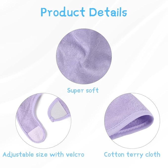 Vicloon Baby Bibs, 8Pcs Terry Bib Set, Baby Bibs for Girls & Boys, Terry Drool Cotton Bibs Waterproof Protection, Soft Absorbent Set for Teething and Drooling, Adjustable Hook-&-Loop Closure(color)