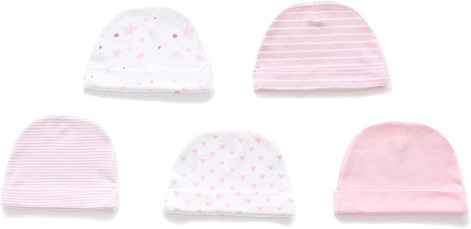 Baby Hat and Mittens Set Newborn Baby Hats Caps for Baby Boys Girls 0-6 Months 100% Cotton