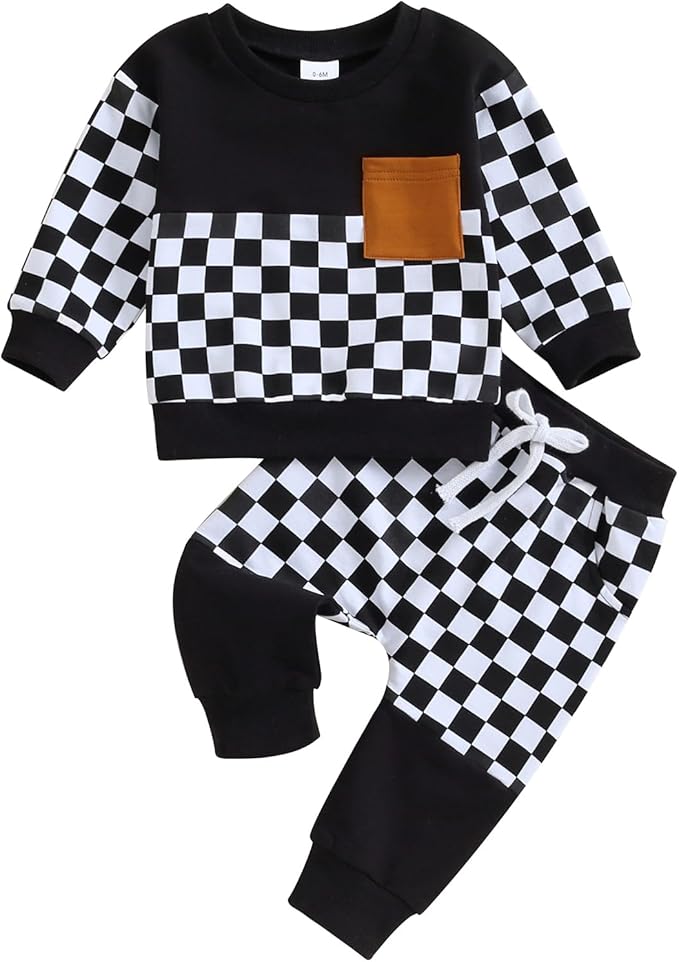 Fernvia Toddler Baby Girl Clothes 3 6 9 12 18 24 Months Fall Outfits Solid Long Sleeve Sweatshirt Tops + Pants Set