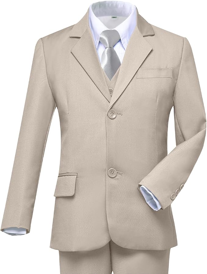 Boys Suit for Kids Tuxedo Suits for Wedding Formal Suit Set Toddler Boy Dress Outfit with Shirt and Tie