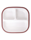 BABELIO 8'' Toddler Porcelain Plates with Silicone Suction Sleeves, Lead & BPA Free, Divided, Microwave & Dishwasher Safe, Stay Put, Suitable for Kids/Babies, Red
