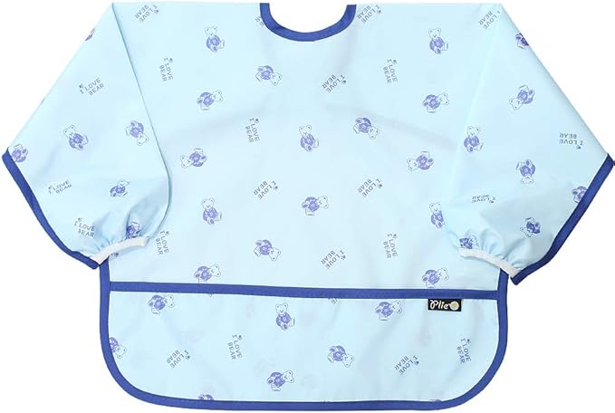 Long Sleeve Waterproof Bib for Toddlers – Feeding Smock for Baby Mealtime, Self-Feeding, Painting & Messy Play, BPA-Free