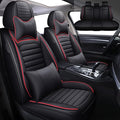 Leather Car Seat Covers for Toyota Corolla 2006-2024,Car Seat Covers Full Set,Seat Covers with Safety,Waterproof Seat Cover Compatible Airbag(5pcs Black&Red Luxury)