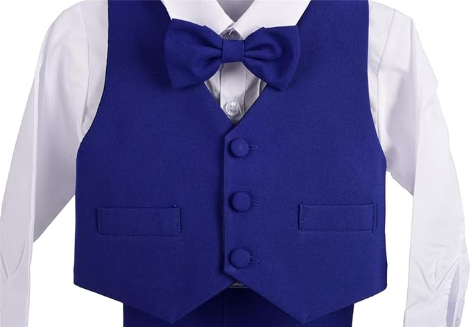 Dressy Daisy Baby Toddler Boy 5 Pcs Set Formal Tuxedo Suits No Tail Wedding Christening Baptism Outfits