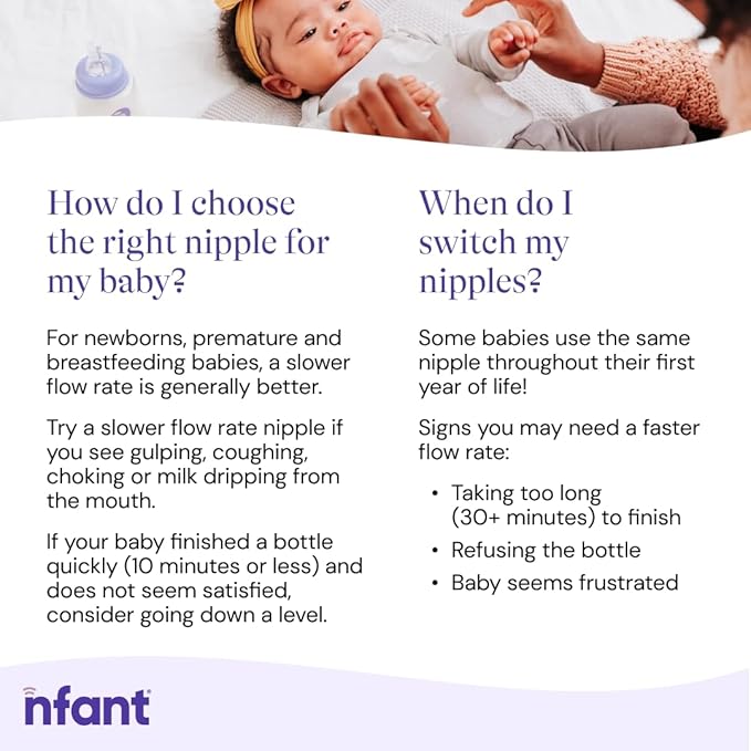 nfant | 3X Standard Flow Nipple, Green (27ml/min), 4-Pack