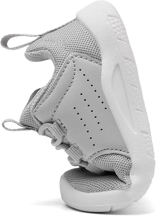 MORENDL Toddler Slip On Sneakers Baby Walking Shoes Non-Slip Breathable Unisex Pink Mesh Lace-Up Athletic Sneakers Infant Running Shoes