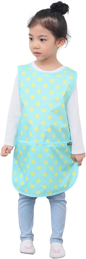 Kids Painting Apron – Waterproof Art Smock for Toddlers & Preschoolers, Messy Play, Baking, Crafts, Cooking, Mealtime
