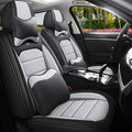 Leather Seat Cover for Ford Edge 2010-2026,Waterproof Soft Seat Covers,Interior Accessories Seat Covers Cushion Vehicle Protector Airbag Compatible(Black&Gray,Full Set with Pillow)