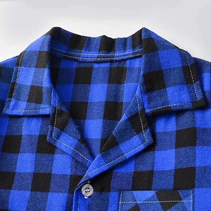 Schbbbta Kids Pajamas Set, Plaid Button Down Pjs for Girls & Boys, 9 Months - 14 Years