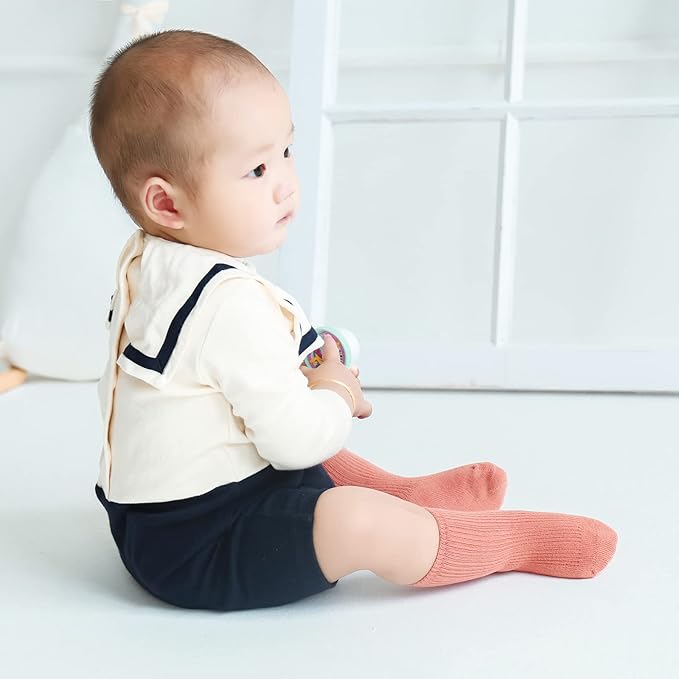 Toddler Socks Unisex Baby Baby Crew Cotton Cuff Socks for Infant Girls Stocking Stuffer for Kids 0-36 Months