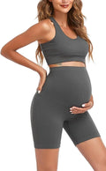 Women's Maternity 2 Piece Outfit Set - Bra & Shorts for Pregnancy - Yoga workout Lounge Wear Sets