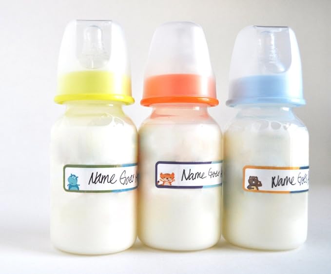 Daycare Value Pack - Write On Name Labels, Waterproof (Animal Friends) + (Bright White)