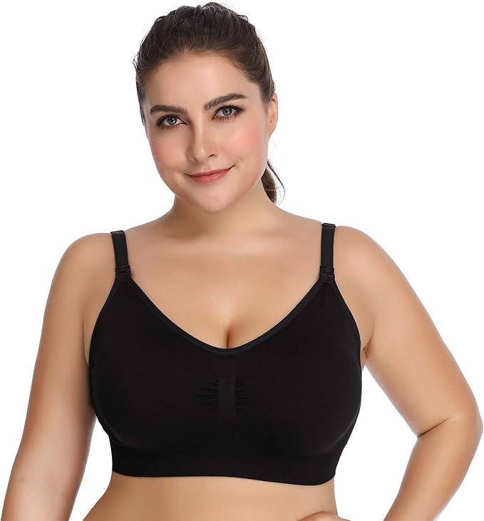 Lataly Womens Seamless Nursing Bra Sleeping Maternity Bralette for Breastfeeding Pack of 3