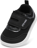 Toddler Wide Toe Box Barefoot Shoes Boys Girls Zero Drop,Baby First Walking Shoes Glitter Little Kids Sneakers Non-Slip Preschool Running Tennis Canvas Casual Preschool Outdoor Activities