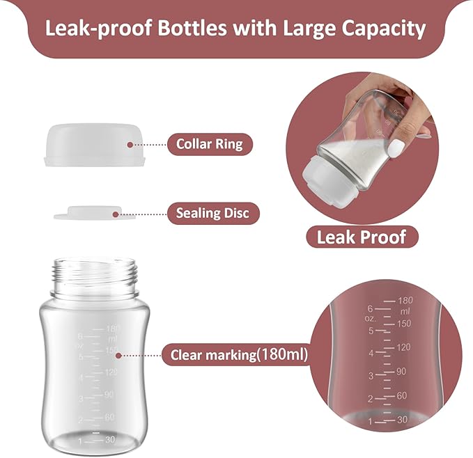 Pump Parts Compatible with Spectra S1/S2/9 Plus Breastpump, 4 Set Replacement Parts for Spectra Include 21mm Flange,Duckbill Valve,Backflow Protector,Tube,Bottle, Not Original Spectra S2 Accessories