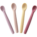 Moonkie Silicone Baby Spoons Set of 4, Two Sizes Feeding Spoon for First Stage 4+ Months, Baby Utensils, Toddler Led Weaning Spoons, Bendable, Chewproof & Boil-proof(Without Case)