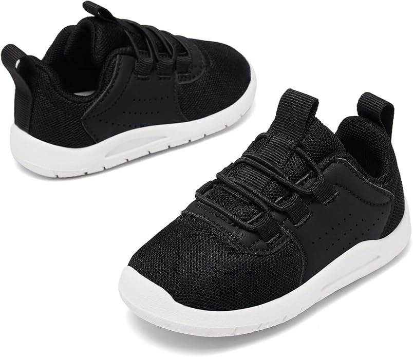 MORENDL Toddler Slip On Sneakers Baby Walking Shoes Non-Slip Breathable Unisex Pink Mesh Lace-Up Athletic Sneakers Infant Running Shoes