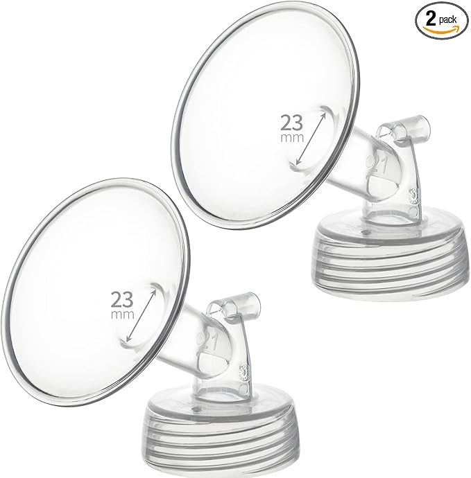 23mm 2 pc Flange Compatible with Spectra S2 S1 9 Plus Ameda MYA Motif Luna Breastpumps Replacement to Pump Parts and Flange. Compatible with Spectra Parts/Accessories