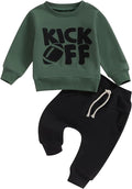 Kupretty Toddler Baby Boy Fall Winter Clothes Color Block Long Sleeve Sweatshirt Pullover Tops + Joggers Pants Outfit Set