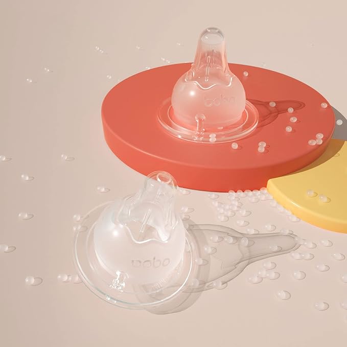 YOHKOH Natural Glass Baby Bottle with Natural Response Nipple, Newborn Anti-Colic Baby Bottles, Wide Neck Mushroom Cap Baby Bottle, Clear (8.8oz (Pack of 2), Multicolour)