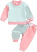 Fernvia Toddler Baby Girl Clothes 3 6 9 12 18 24 Months Fall Outfits Solid Long Sleeve Sweatshirt Tops + Pants Set