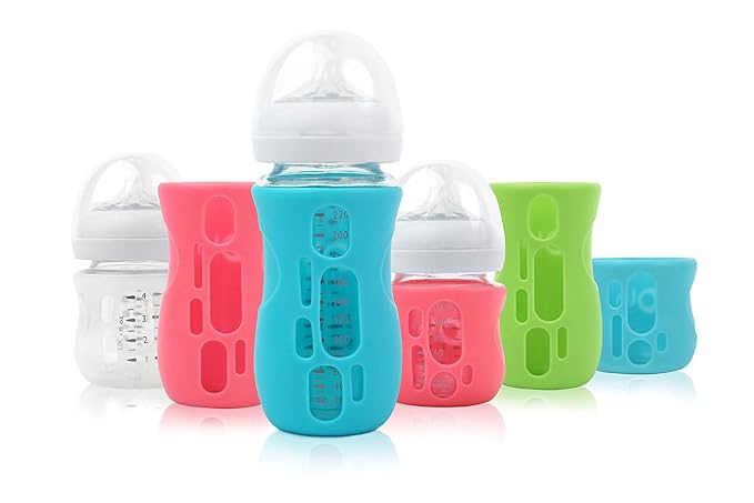 Olababy Silicone Sleeve for Avent Natural Glass Baby Bottles (4 oz, Translucent)