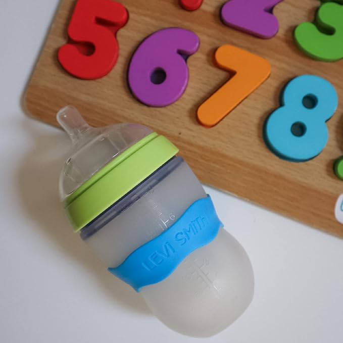 InchBug Orbit Labels Baby Bottle and Water Bottle Silicone Name Bands – Personalized Reusable Label Set for Daycare, Sippy Cups, Preschool, Elementary School, Dishwasher Safe, 4-Pack (Bubblegum Pink)
