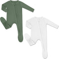 HAPIU Rayon from Bamboo Baby Footed Pajamas, 2 Way Zipper YKK, Footie for Baby Boy Girls, Newborn-24 Months