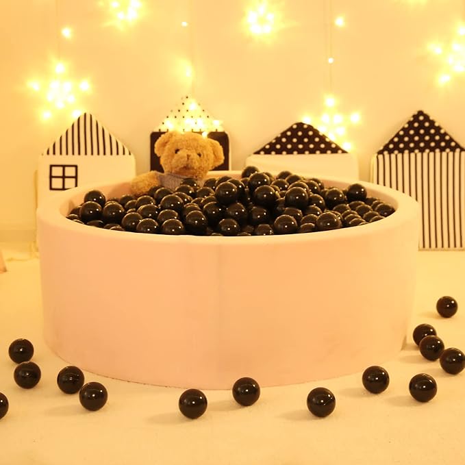 Ball Pit Balls for Kids, Plastic Refill 2.2 Inch Balls, 100 Pack, Bright Colors, Phthalate and BPA Free, Includes a Reusable Storage Bag with Zipper