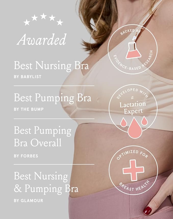 Bodily The Do Anything Nursing Bra for Breastfeeding & Hands Free Pumping, Wireless, Adjustable Maternity Bra
