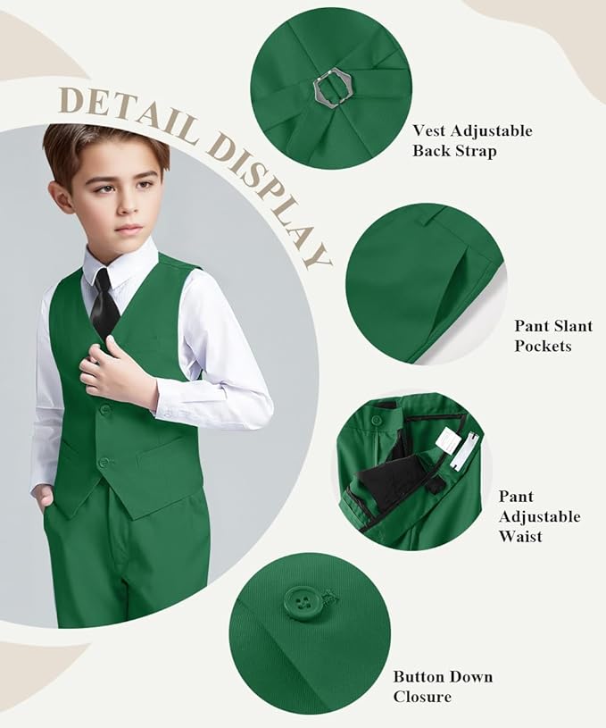 Visaccy Boys Suits Slim Fit Dress Clothes Ring Bearer Outfit