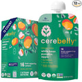 Cerebelly Organic Baby Food Pouches, White Bean Pumpkin Apple Purees, 16 Nutrients, No Added Sugar, Fiber & Non-GMO, 4oz, 12 Pack