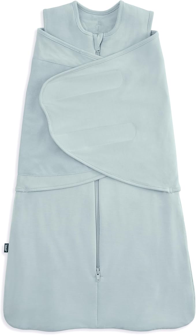 HALO SleepSack SuperSoft Swaddle, Cozy Bamboo Viscose, 3-Way Adjustable Swaddle, 2 Way Zipper, 2 TOG