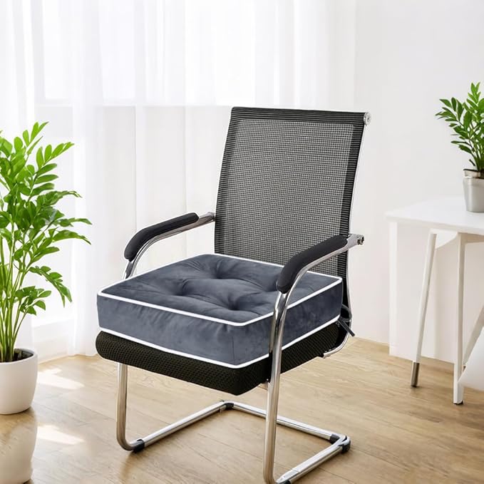 ERWUDEling Outdoor Chair Cushions Set of 2, Patio Cushions for Outdoor Furniture, Tufted Waterproof Outdoor Chair Pads, 17x17x5inch,Gray