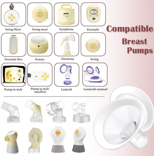 2pcs 15mm Soft Rim Flanges with 106 Degree Wider Opening Angle for Medela Breast Pump, PersonalFit, Freestyle, Maxflow, Freestyle Flex Swing Maxi Connector,Lansinoh Signature Pro