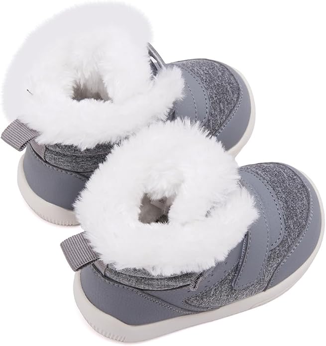 BMCiTYBM Toddler Baby Winter Snow Boots Boy Girl Faux Fur Warm Non Slip First Walking Infant Shoes
