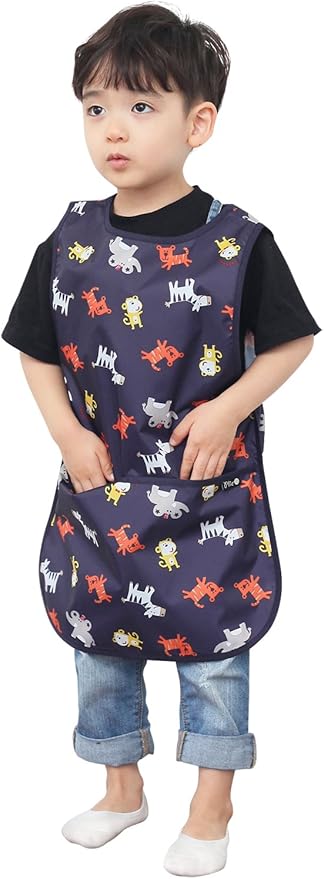 Kids Painting Apron – Waterproof Art Smock for Toddlers & Preschoolers, Messy Play, Baking, Crafts, Cooking, Mealtime