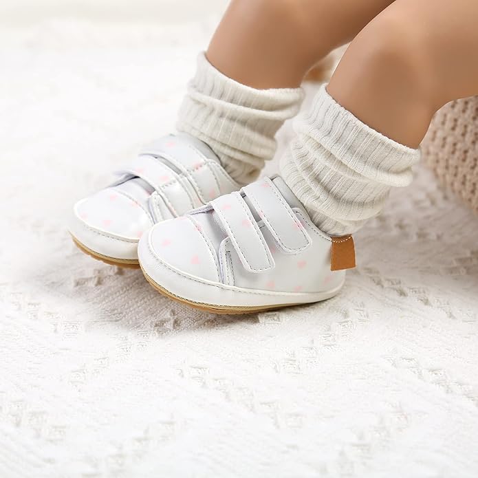 Clowora Baby Boys Girls Shoes Non-Slip Rubber Sole Sneakers Infant First Walking Toddler Crib Shoes Newborn Loafers Flats.