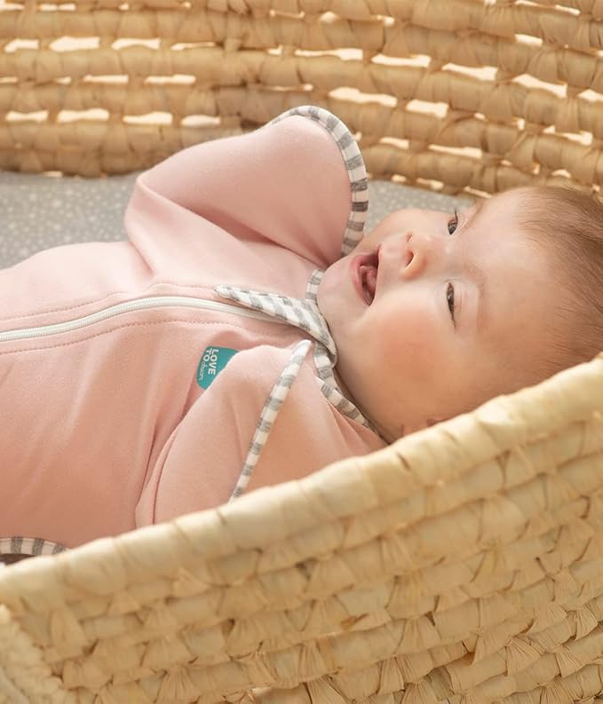 Love To Dream Swaddle UP Self-Soothing Sleep Sack 13-19 lbs., Dramatically Better Sleep, Snug Fit Calms Startle Reflex, 1.0 TOG, Dusty Pink, Medium