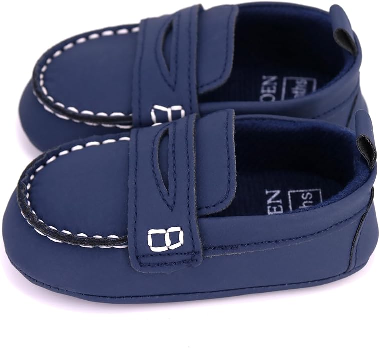LONSOEN Baby Girls Boys Loafers Prewalker Dress Crib Shoes