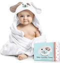 Baby Towels with Hood - Soft, Absorbent Viscose Made of Bamboo, Extra Large 35 x 35 Inches, for Newborns, Infants, Boys and Girls, White