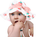 Baby Girl Sun Hat with UPF 50+ Outdoor Adjustable Beach Hat with Wide Brim Bucket Hats