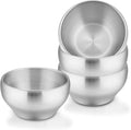 LIANYU Stainless Steel Bowls for Kids, 4 Pack Toddler Bowls 12oz, Double-walled Insulated Metal, Baby Children Feeding Dinnerware, Dishwasher Safe & Non Toxic
